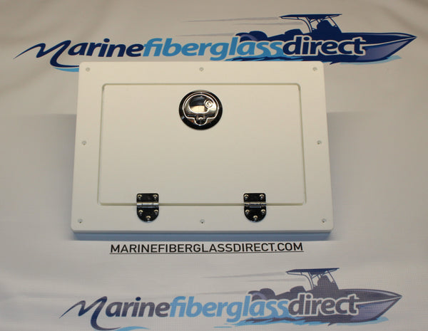 Boat Marine Utility Hatch Storage Box with Door - CD Radio Glove Box White