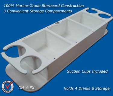 Boat Drink Holder - 4 Drink holders, 3 Storage Compartments - DH-4-EX –  Marine Fiberglass Direct