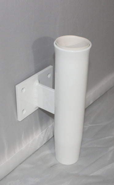 PVC Rod Holder 90° Narrow Straight Shaft White
