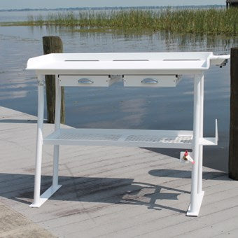 Rough Water Deluxe Fish Cleaning Station Fillet Table 50W x 23D x 36 –  Marine Fiberglass Direct