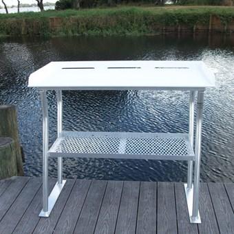 Four Leg CM Fish Cleaning Station Fillet Table Dock Boating Aluminum 50L x  23D x 38H- FCS50-4