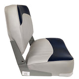 Fold Down Low Back Boat Seat - Horizon Boat Seats - 1001-ABD GREY/NAVY