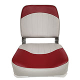 Fold Down Low Back Boat Seat - Horizon Boat Seats - 1001-ABE GREY/RED