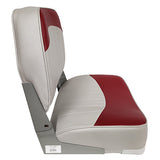 Fold Down Low Back Boat Seat - Horizon Boat Seats - 1001-ABE GREY/RED