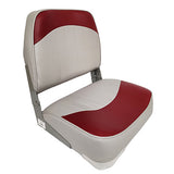 Fold Down Low Back Boat Seat - Horizon Boat Seats - 1001-ABE GREY/RED