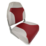 Fold Down High Back Boat Seat - Horizon Boat Seats - 1002-ABE GREY/RED