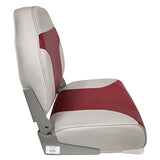 Fold Down High Back Boat Seat - Horizon Boat Seats - 1002-ABE GREY/RED