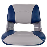 Shell Back Folding Boat Seat - Horizon Boat Seats - 1009-ABD GREY/NAVY, GREY SHELL