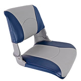 Shell Back Folding Boat Seat - Horizon Boat Seats - 1009-ABD GREY/NAVY, GREY SHELL