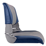 Shell Back Folding Boat Seat - Horizon Boat Seats - 1009-ABD GREY/NAVY, GREY SHELL