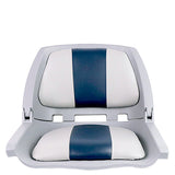 Shell Back Folding Boat Seat - Horizon Boat Seats - 1010-ABD GREY/NAVY, GREY SHELL