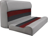 Premium Series 28" Pontoon Bench Seat Cushion Set 3000-ABEC Grey/Red/Charcoal