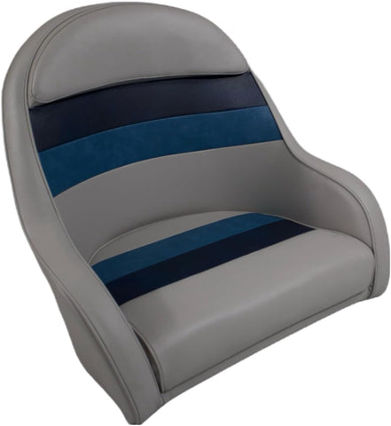 Premium Series Pontoon Bucket Style Captain Chair 3006-ABDK Grey/Navy/Blue