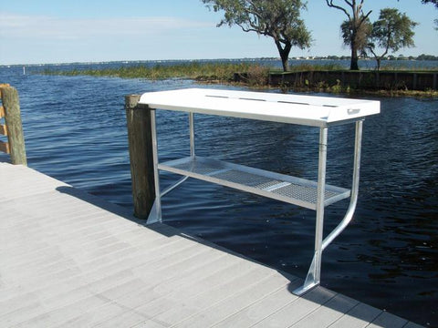 TWO Leg CM Fish Cleaning Station Fillet Table Dock Boating Aluminum 96 –  Marine Fiberglass Direct